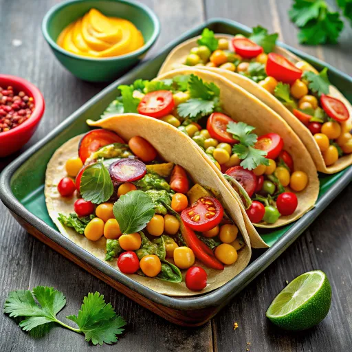 Tacos de Garbanzos Especiados con Pimientos Asados